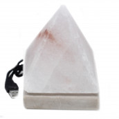 Quality USB Natural Salt Lamp Pyramid (White)